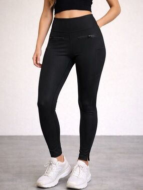 Athleta Black High-Rise Zip Pocket Leggings